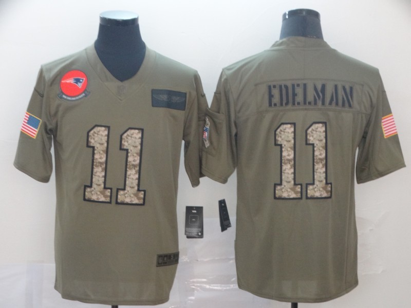 Men's New England Patriots Julian Edelman #11 Brown Jersey